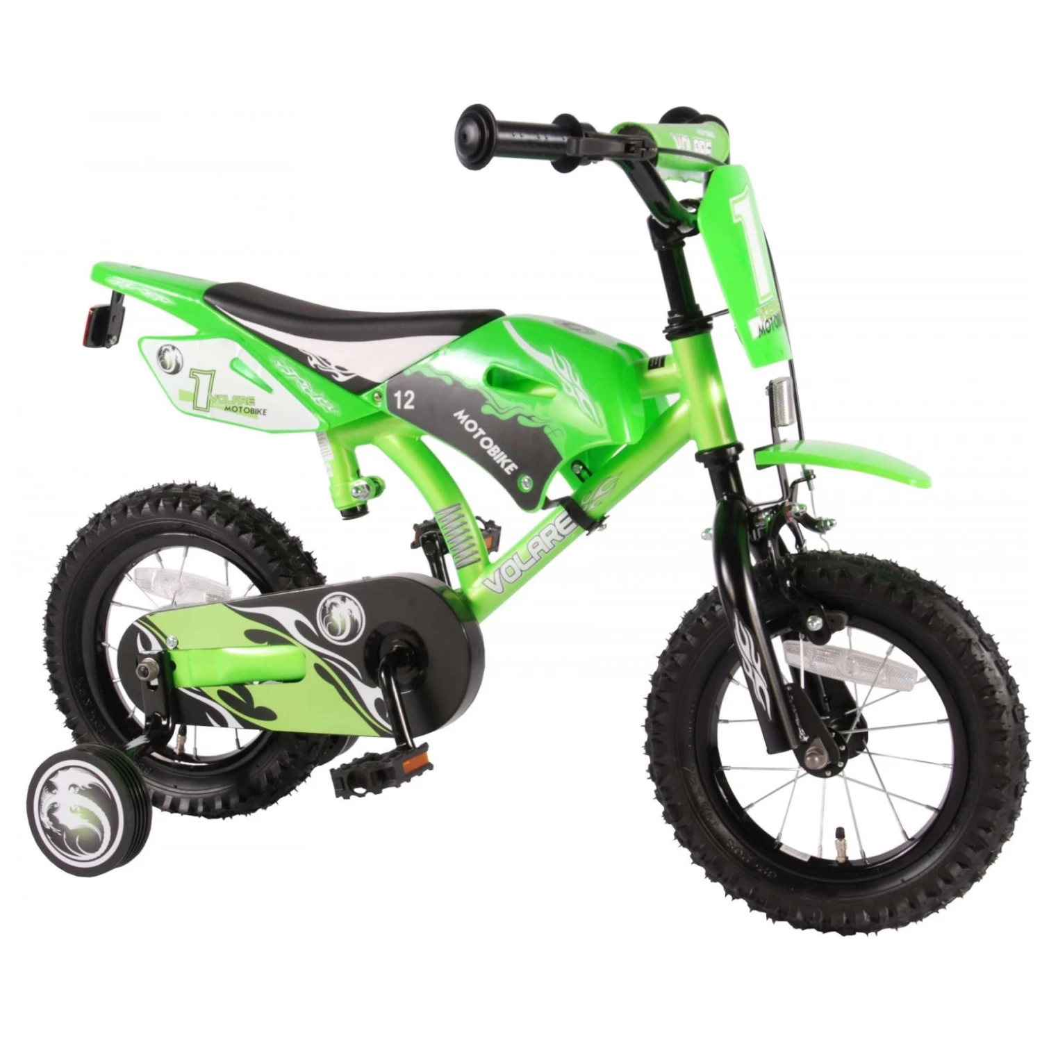 Volare Motobike Fiets - 12 Inch - Groen 1 Volare Motobike Fiets - 12 Inch - Groen