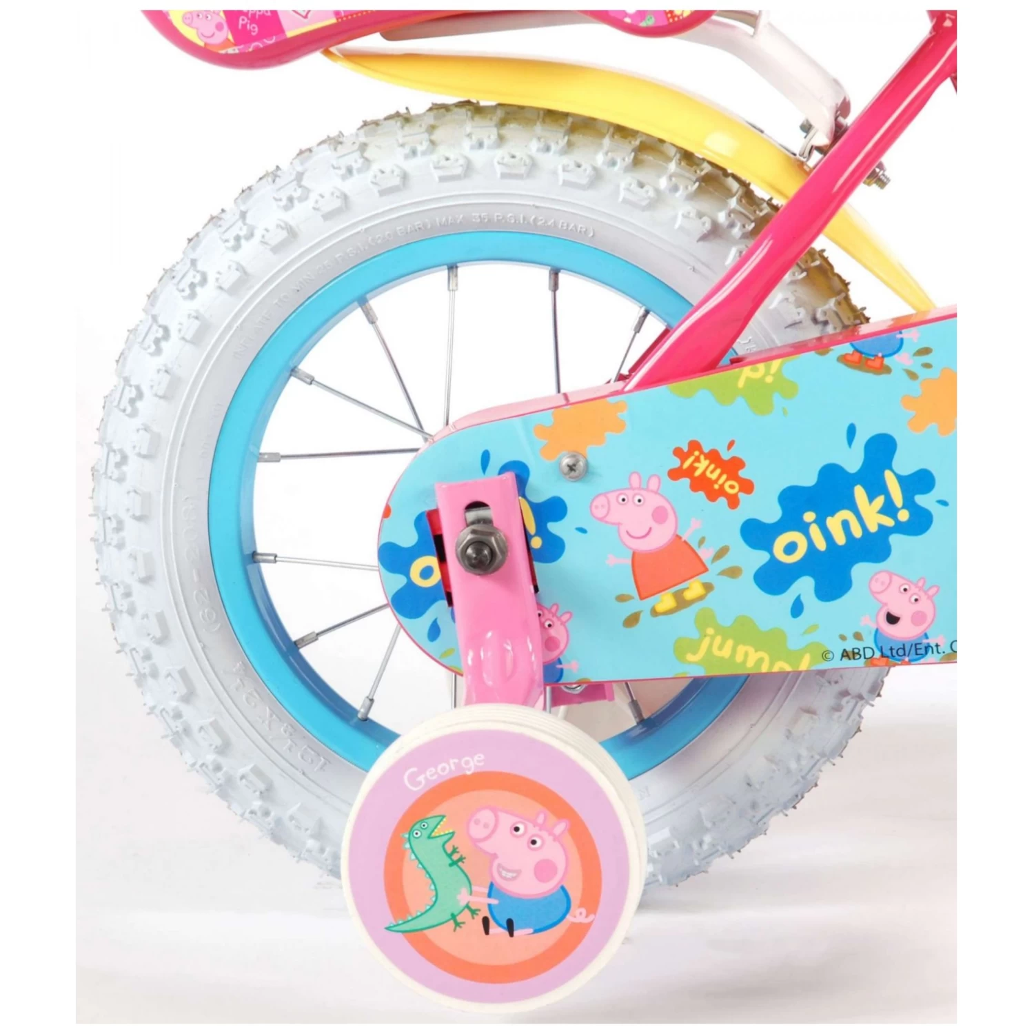 Volare Peppa Pig Fiets - 12 Inch - Roze 5 Volare Peppa Pig Fiets - 12 Inch - Roze - Afbeelding 5