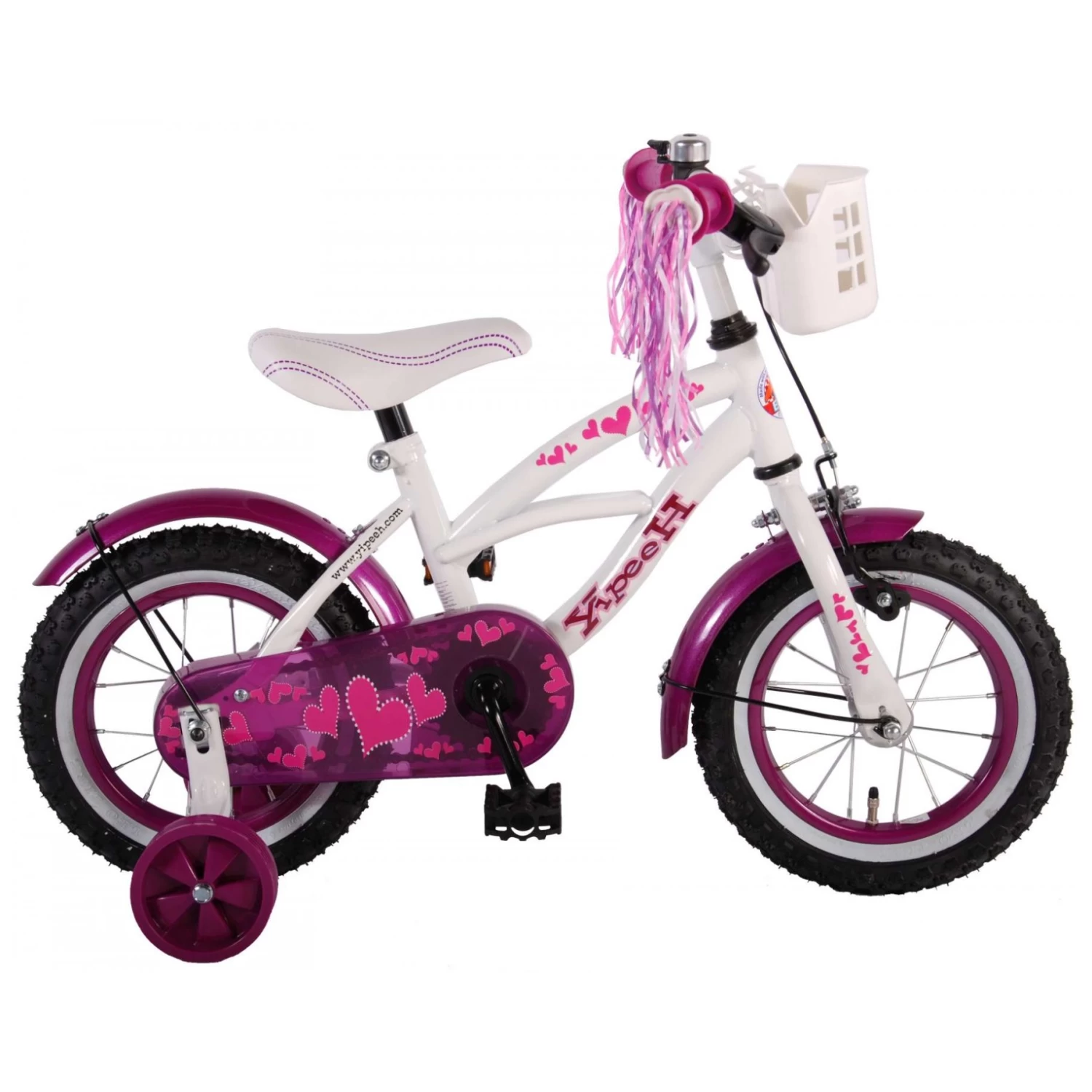 Volare Heart Cruiser Fiets - 12 Inch - Wit Paars 3 Volare Heart Cruiser Fiets - 12 Inch - Wit Paars - Afbeelding 3