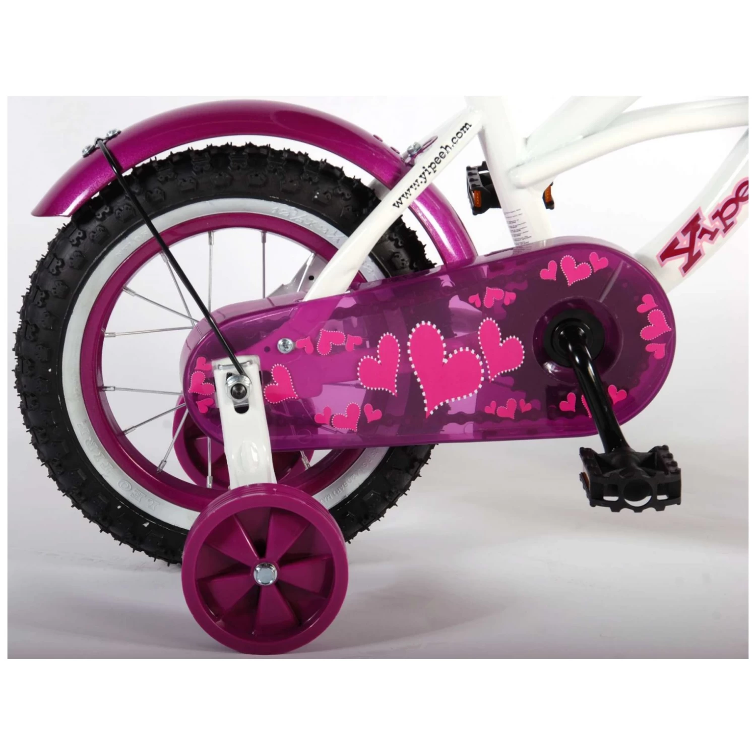 Volare Heart Cruiser Fiets - 12 Inch - Wit Paars 4 Volare Heart Cruiser Fiets - 12 Inch - Wit Paars - Afbeelding 4
