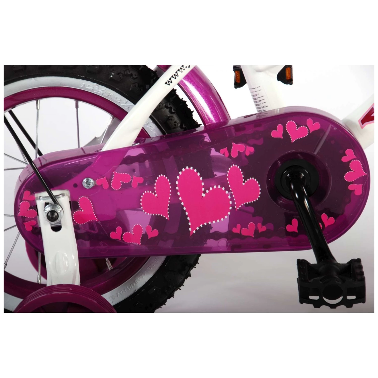 Volare Heart Cruiser Fiets - 12 Inch - Wit Paars 6 Volare Heart Cruiser Fiets - 12 Inch - Wit Paars - Afbeelding 6