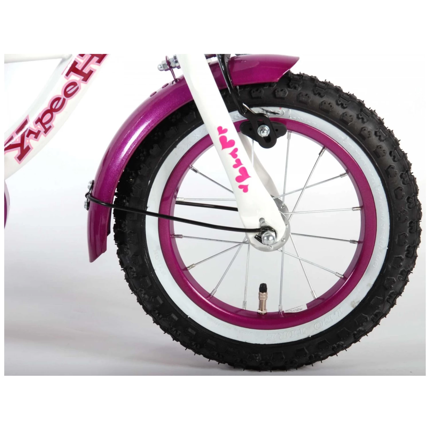 Volare Heart Cruiser Fiets - 12 Inch - Wit Paars 8 Volare Heart Cruiser Fiets - 12 Inch - Wit Paars - Afbeelding 8