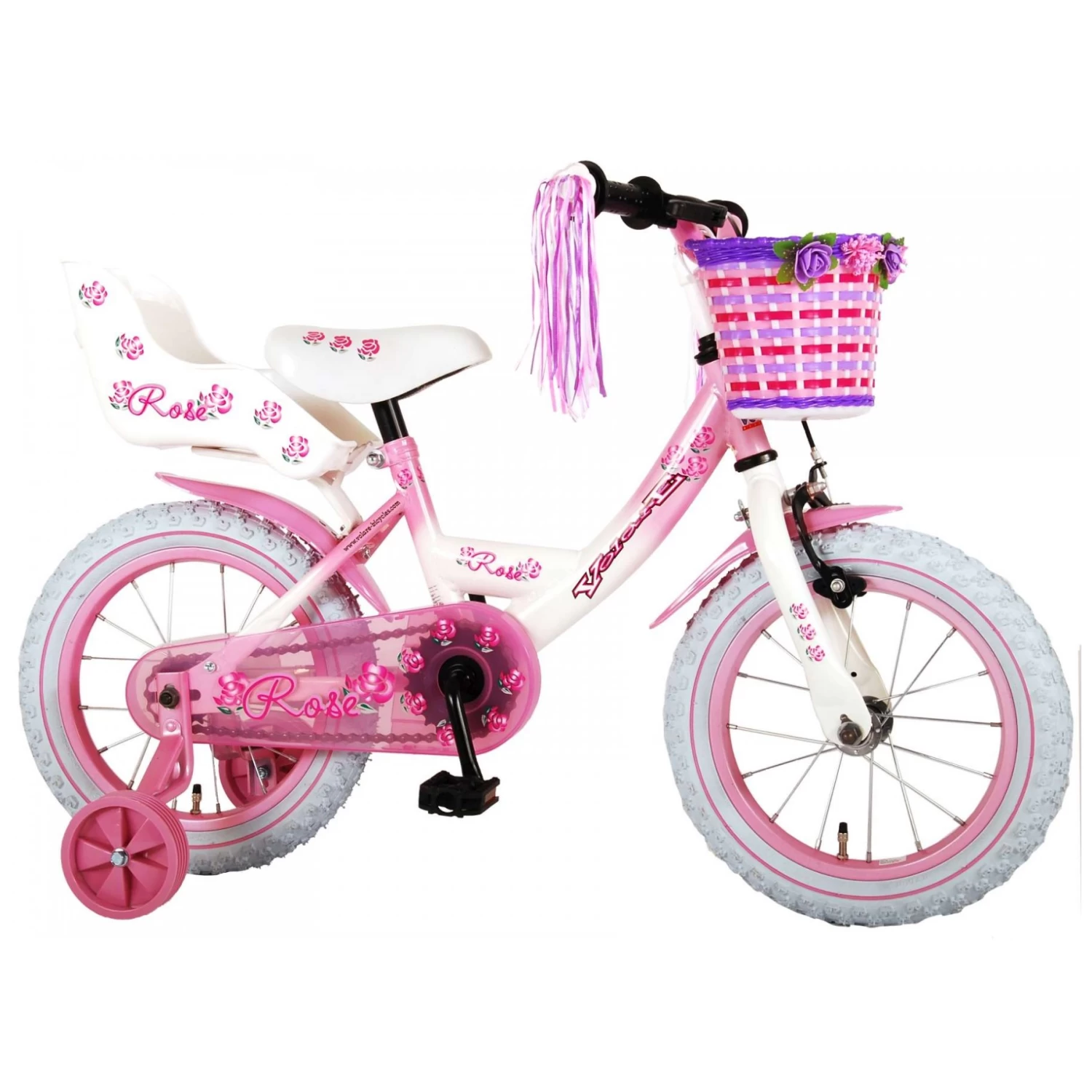 Volare Rose Fiets - 14 Inch - Roze Wit 1 Volare Rose Fiets - 14 Inch - Roze Wit