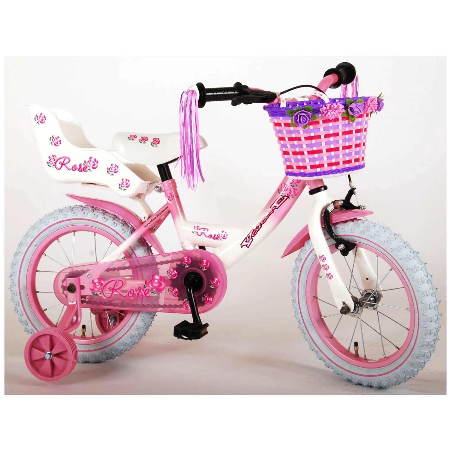 Volare Rose Fiets - 14 Inch - Roze Wit 2 Volare Rose Fiets - 14 Inch - Roze Wit - Afbeelding 2