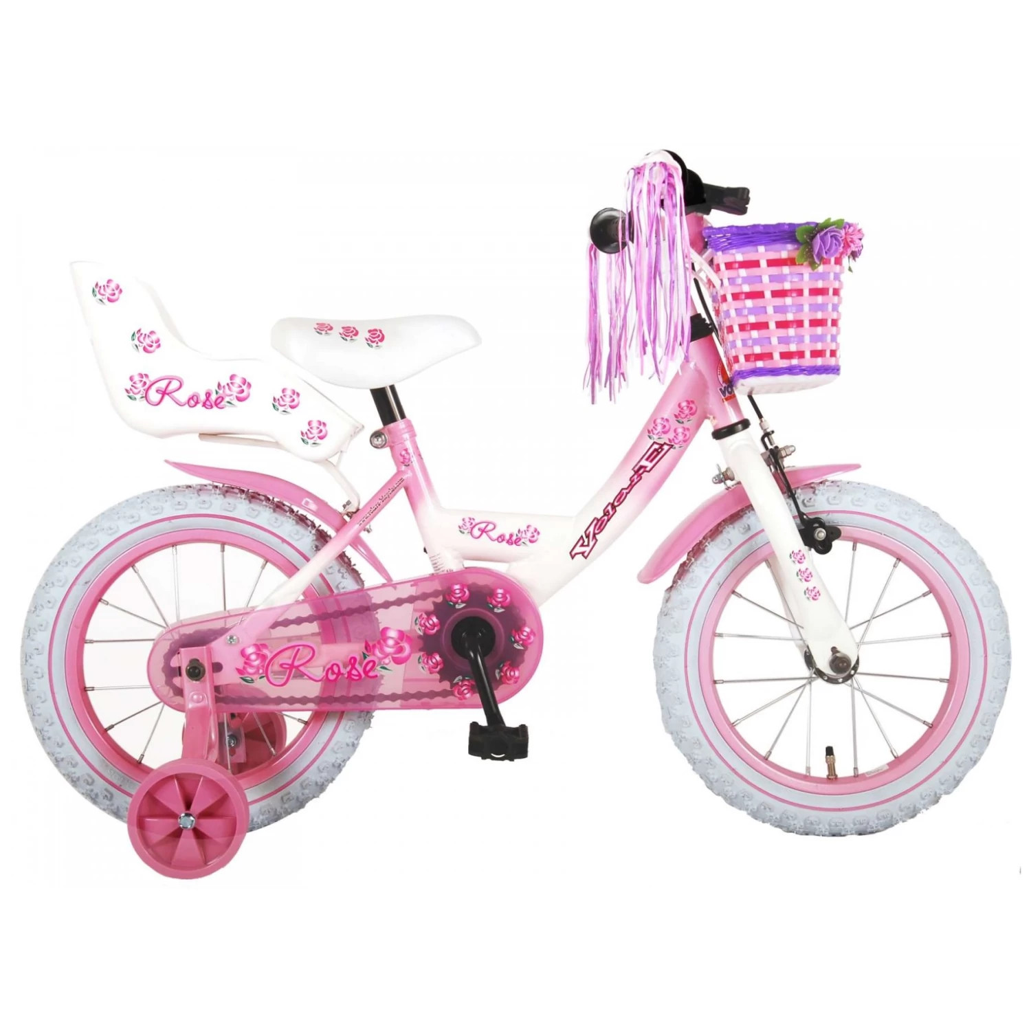 Volare Rose Fiets - 14 Inch - Roze Wit 3 Volare Rose Fiets - 14 Inch - Roze Wit - Afbeelding 3