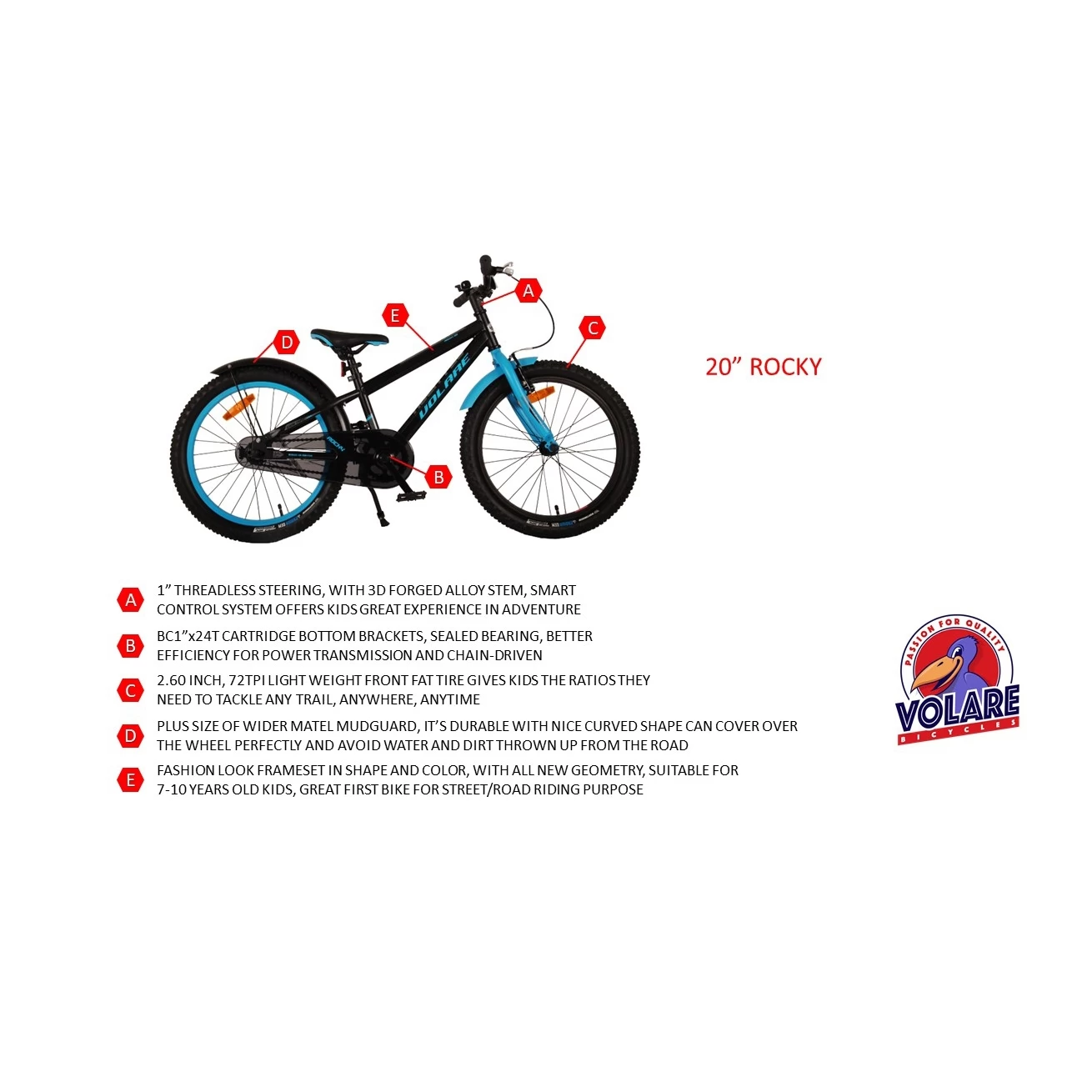 Volare Rocky Fiets - 20 Inch - Grijs 2 Volare Rocky Fiets - 20 Inch - Grijs - Afbeelding 2