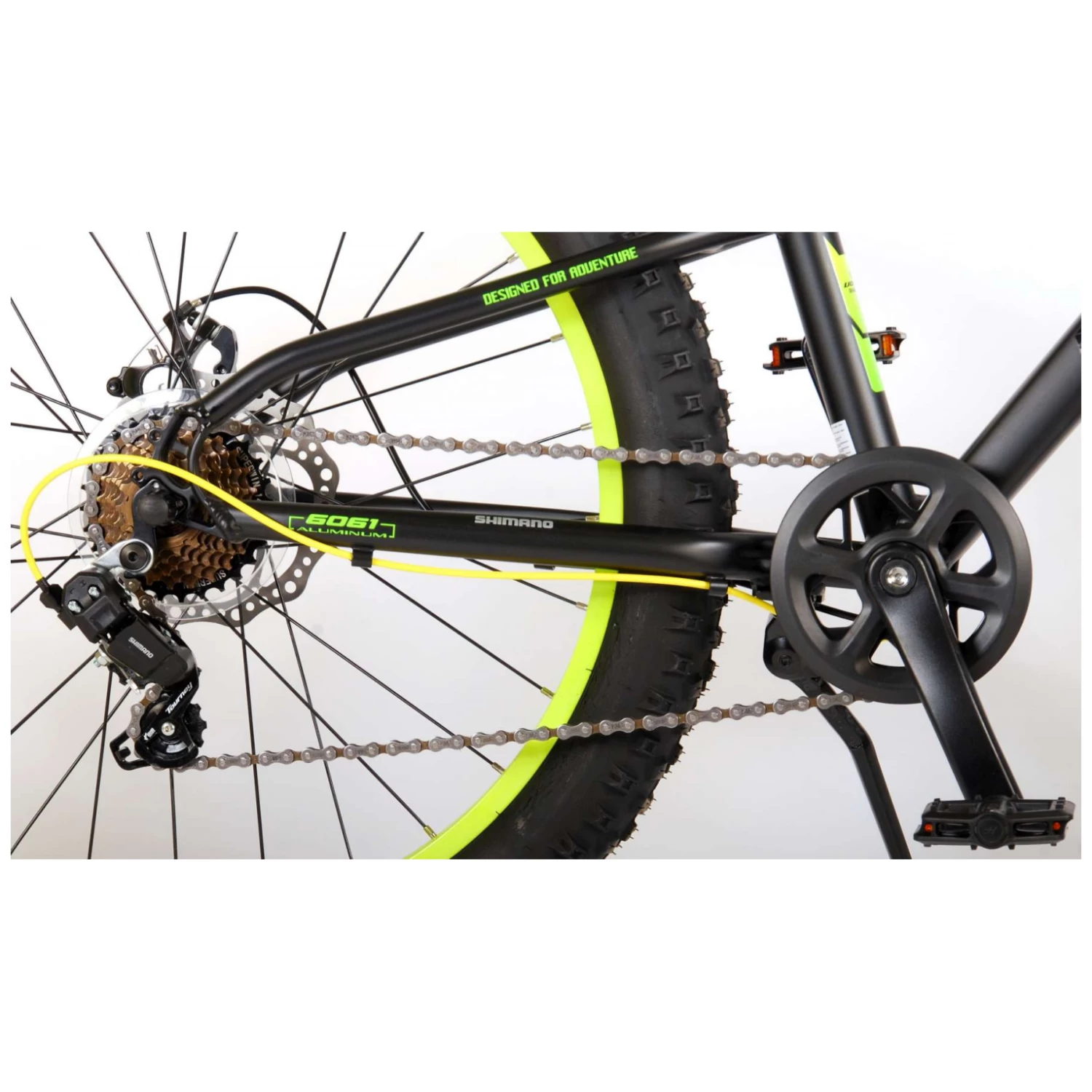 Volare Gradient Fiets - - 24" - Zwart Groen Geel - 7 Speed - 6 Volare Gradient Fiets - - 24" - Zwart Groen Geel - 7 Speed - - Afbeelding 6