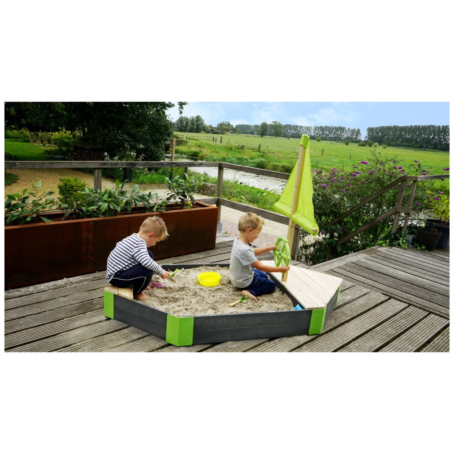 EXIT TOYS EXIT Aksent Houten Zandbak Boot 190x90cm 8 EXIT TOYS EXIT Aksent Houten Zandbak Boot 190x90cm - Afbeelding 8