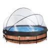 EXIT TOYS EXIT Wood Zwembad ø360x76cm Met Filterpomp En Overkapping -