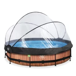 EXIT TOYS EXIT Wood Zwembad ø360x76cm Met Filterpomp En Overkapping -