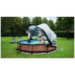 EXIT TOYS EXIT Wood Zwembad ø360x76cm Met Filterpomp En Overkapping - -Hudora Winkel 1080913j