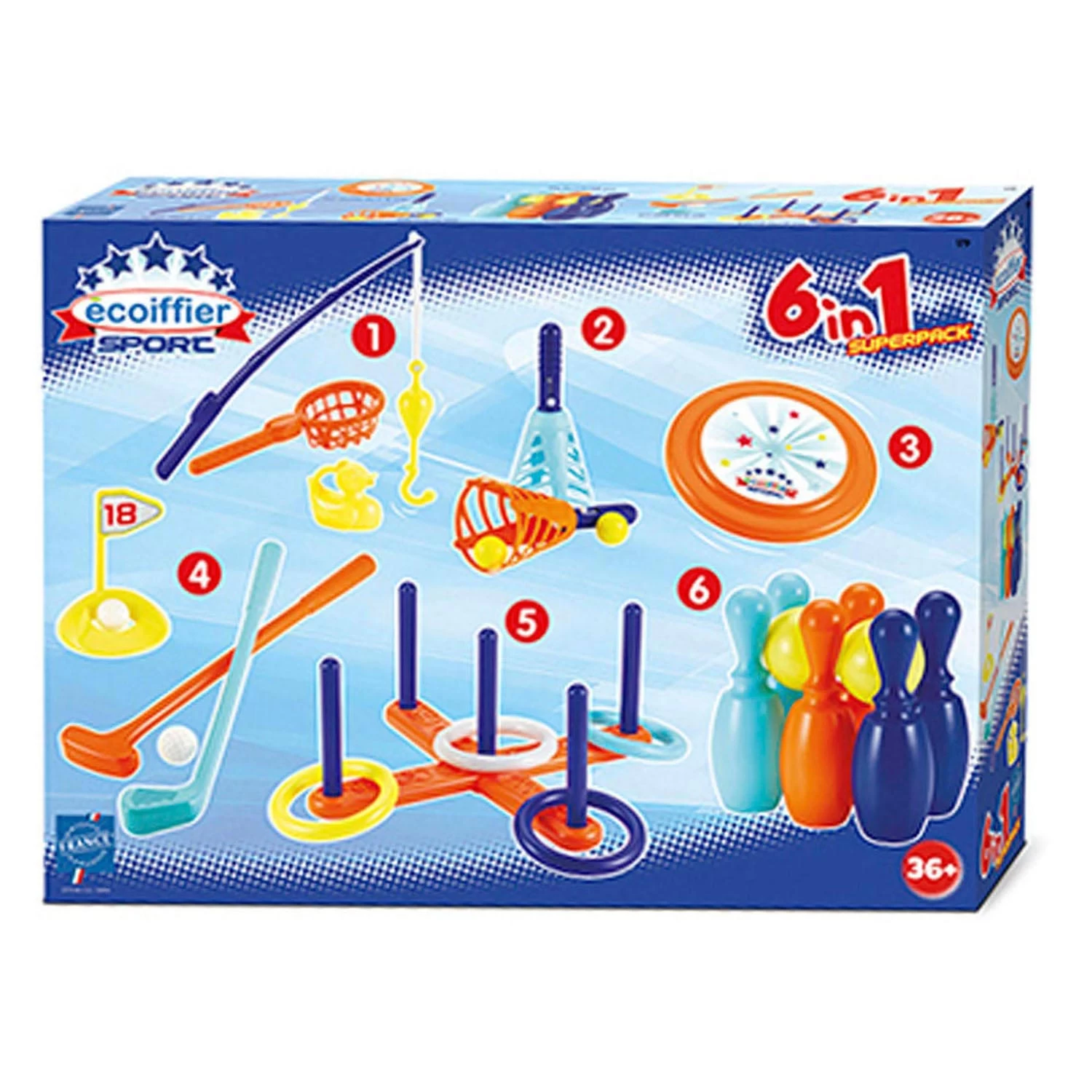 Ecoiffier Sportset, 6in1 2 Ecoiffier Sportset, 6in1 - Afbeelding 2