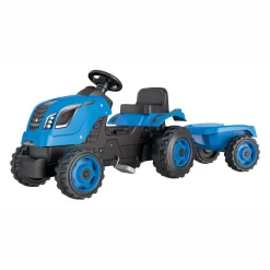 Smoby Farmer XL Traptractor Met Trailer Blauw -Hudora Winkel 1440744b