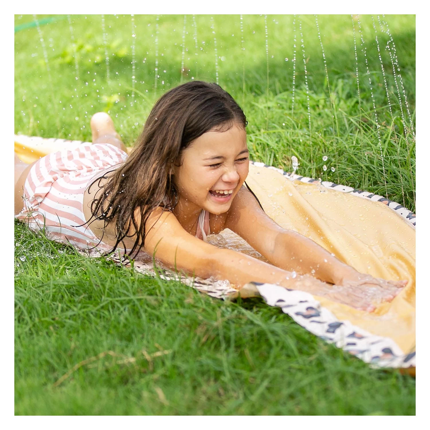 Swim Essentials Opblaasbare Waterglijbaan Beige Panterprint 2 Swim Essentials Opblaasbare Waterglijbaan Beige Panterprint - Afbeelding 2