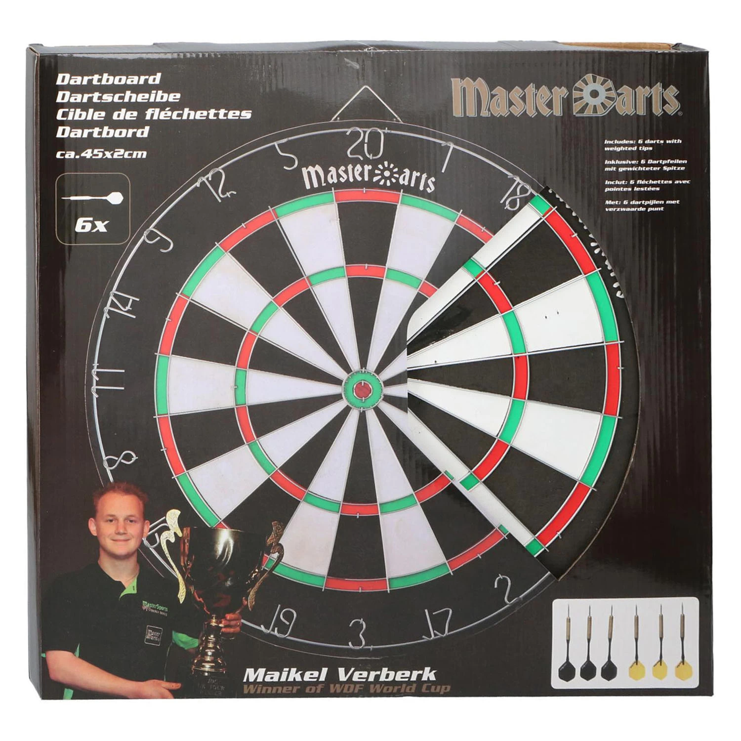 Master Darts Dartbord Met Pijlen 2 Master Darts Dartbord Met Pijlen - Afbeelding 2
