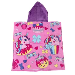 Kids Licensing Handdoek Poncho Eenhoorn Cupcakes, 60x120cm